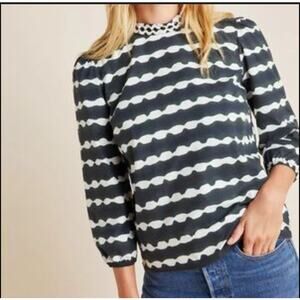 Amit Aggarwal Anthro Blurred Lines High Neck Blouse